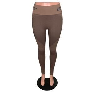 ECHT Arise Ignite Leggings Size M Brown and Black Ribbed Material High Rise